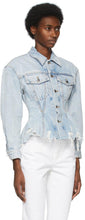 Alexander Wang Blue Denim Sculpted Flare Jacket