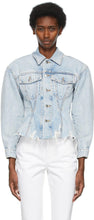 Alexander Wang Blue Denim Sculpted Flare Jacket - Alexander Wang Blue Denim Sculpté Veste Flare - 알렉산더 왕 블루 데님 조각 된 플레어 재킷