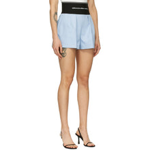 Alexander Wang Blue Logo Elastic Safari Shorts