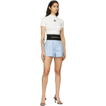 Alexander Wang Blue Logo Elastic Safari Shorts