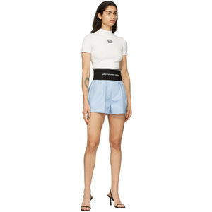 Alexander Wang Blue Logo Elastic Safari Shorts – BlackSkinny