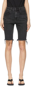 Alexander Wang Grey Denim Bike Shorts - Shorts de vélo de denim gris Alexander Wang Grey - 알렉산더 왕 그레이 데님 자전거 반바지