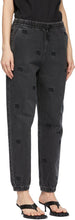 Alexander Wang Grey Embroidered Logo Jogger Jeans