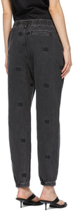 Alexander Wang Grey Embroidered Logo Jogger Jeans