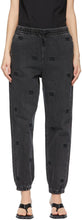 Alexander Wang Grey Embroidered Logo Jogger Jeans - Alexander Wang Grey Brodé Logo Jogger Joans - 알렉산더 왕 그레이 수 놓은 로고 조깅 청바지