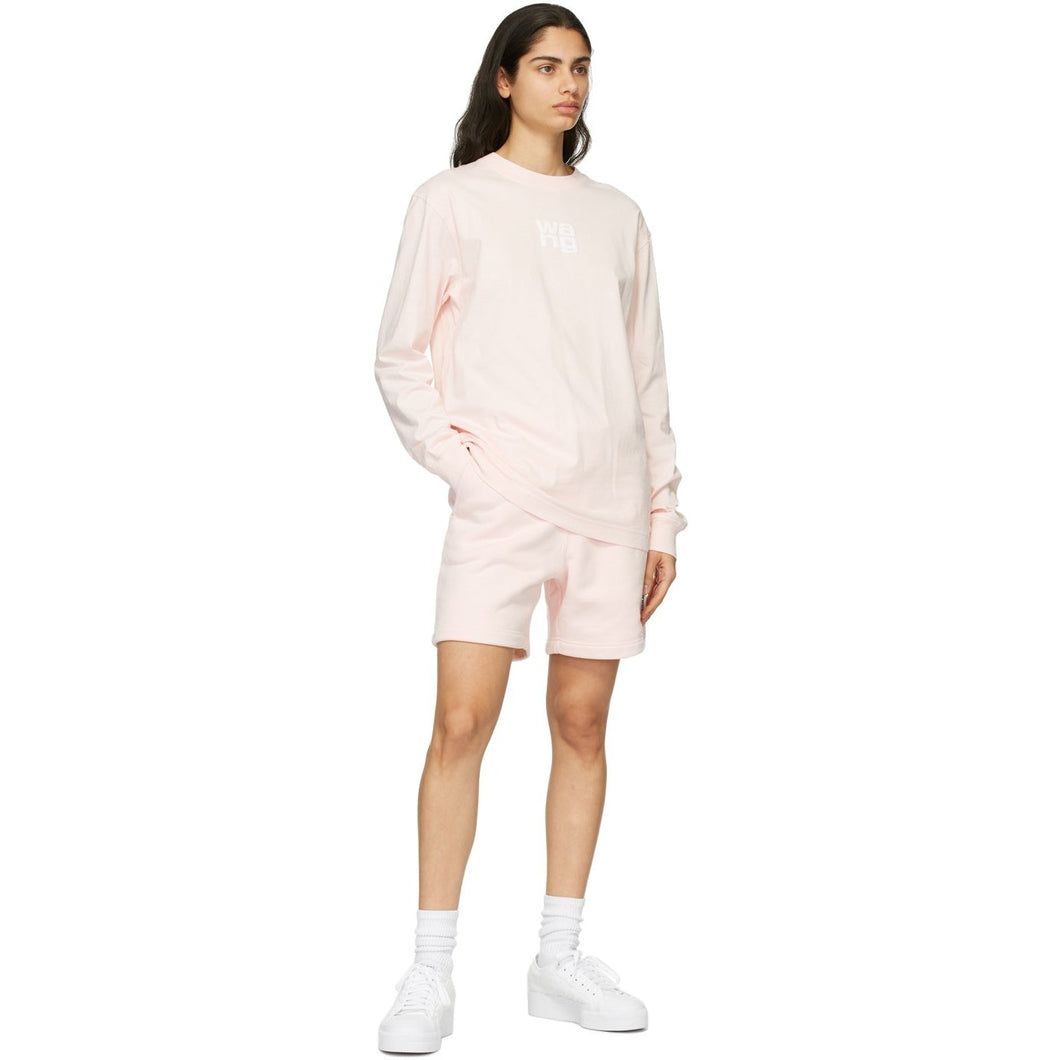 Alexander Wang Pink Puff Logo Long Sleeve T-Shirt