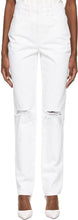 Alexander Wang White Dipped Back Jeans - Alexander Wang blanc trempé blanc jeans - 알렉산더 왕 화이트는 청바지를 담근다