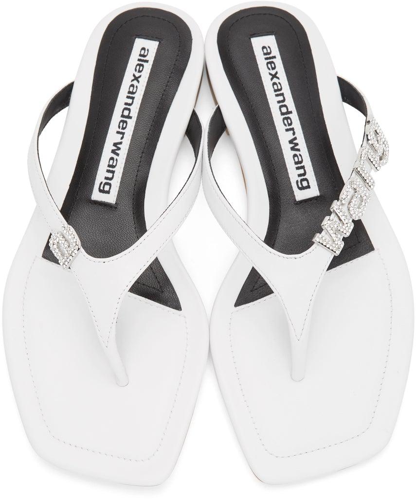 Alexander Wang White Ivy Thong Sandals
