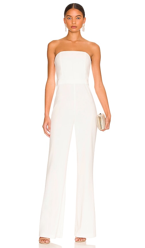 Alice + Olivia Lavera Jumpsuit in White Alice + Olivia Lavera Suit en blanc 爱丽丝 +奥利维亚·拉维拉（Olivia Lavera）穿着白色的连身裤