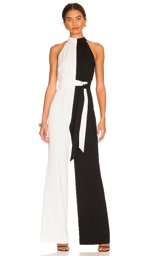 Alice + Olivia Thelma Halterneck Jumpsuit in Black Alice + Olivia Thelma Halterneck Suit en noir Alice + Olivia Thelma Halterneck穿着黑色的连身裤