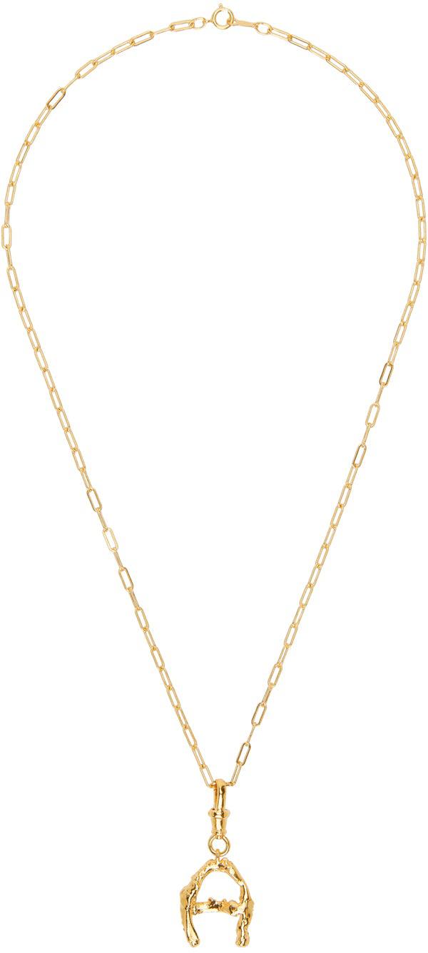 ALIGHIERI SSENSE selling Exclusive Gold 'L' Alphabet Necklace New