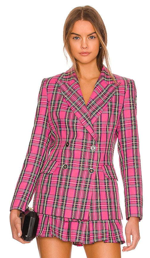 Amanda Uprichard Sawyer Blazer in Pink Amanda Uprichard Sawyer Blazer en rose Amanda Uprichard Sawyer Blazer穿着粉红色
