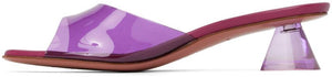 Amina Muaddi Lilac Lupita 40 Glass Heel Sandals