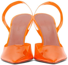 Amina Muaddi Orange PVC Holli Sling 95 Heels