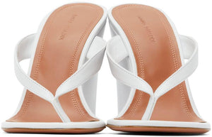 Amina Muaddi White Johana Wedge Sandals