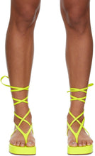 Amina Muaddi Yellow Jamie Flatform Sandals