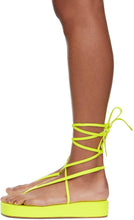 Amina Muaddi Yellow Jamie Flatform Sandals