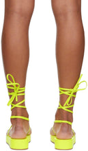 Amina Muaddi Yellow Jamie Flatform Sandals