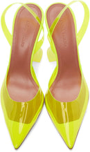 Amina Muaddi Yellow PVC Holli Sling Heels