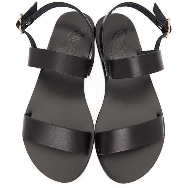 Ancient Greek Sandals Black Clio Sandals