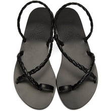 Ancient Greek Sandals Black Fysi Sandals - Sandales grecques antiques Sandales FYSI noires - 고대 그리스 샌들 블랙 FYSI 샌들