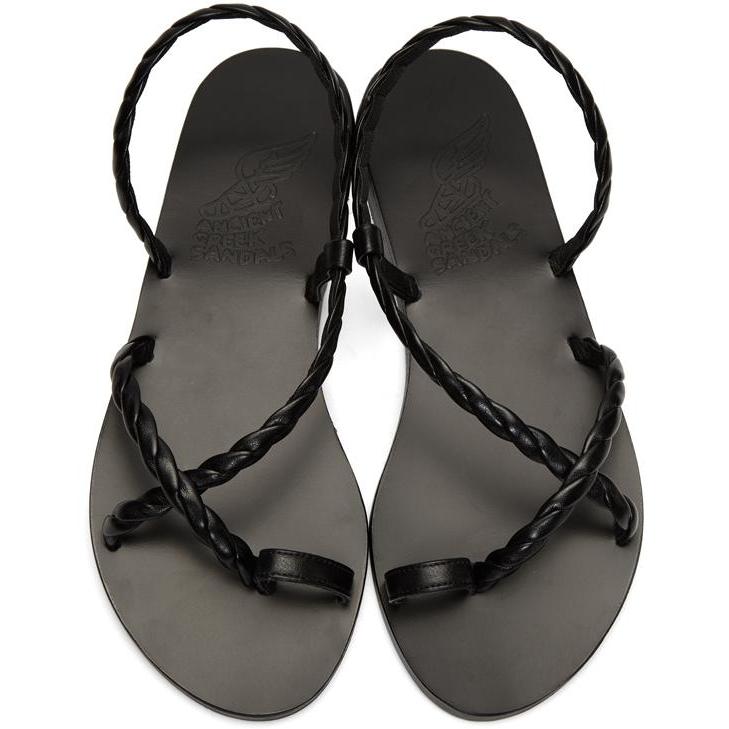 Ancient Greek Sandals Black Fysi Sandals - Sandales grecques antiques Sandales FYSI noires - 고대 그리스 샌들 블랙 FYSI 샌들
