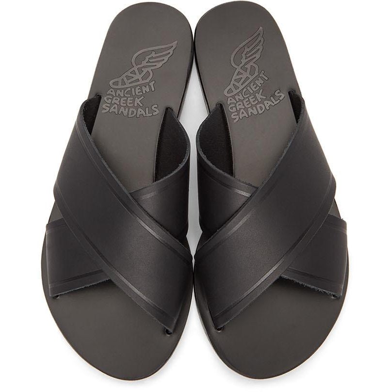 Ancient Greek Sandals Black Thais Sandals