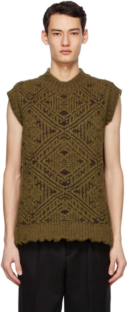 Andersson Bell Brown Heavy Crewneck Vest - Gilet d'armature brun de cloche andersson Bell - 앤더슨 벨 브라운 무거운 Crewneck 조끼