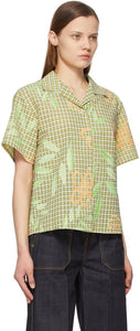 Andersson Bell Green Hand Drawing Short Sleeve Shirt