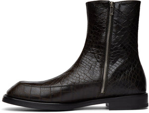 Andersson Bell Khaki Croc Panel Chelsea Boots – BlackSkinny