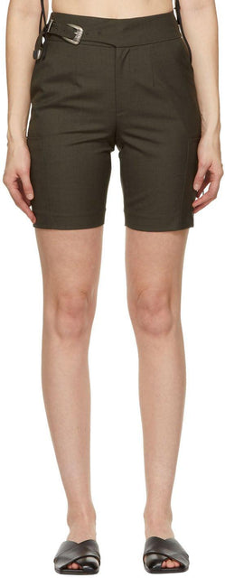 Andersson Bell Khaki Wool Biker Diego Shorts - Andersson Bell Khaki Laine Biker Diego Shorts - 앤더슨 벨 카키색 양모 바이커 디에고 반바지