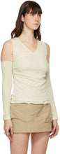 Andersson Bell Off-White Cut-Off Drape Long Sleeve T-Shirt