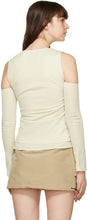 Andersson Bell Off-White Cut-Off Drape Long Sleeve T-Shirt