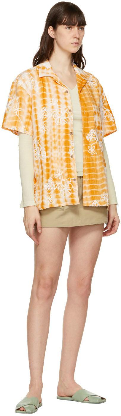 Andersson Bell Off-White Cut-Off Drape Long Sleeve T-Shirt