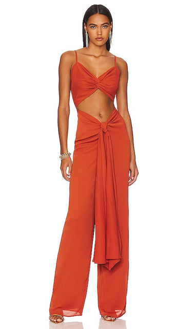 Andrea Iyamah x REVOLVE Mina Jumpsuit in Orange Andrea Iyamah X Revolve Mina Jumps Cuit en orange Andrea Iyamah X旋转Mina连身裤穿着橙色