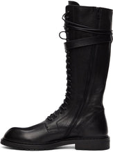 Ann Demeulemeester Black Leather Knee-High Boots