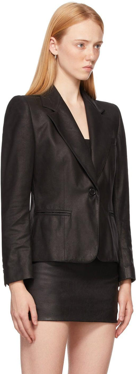 Ann Demeulemeester Black Gemma Leather Miniskirt