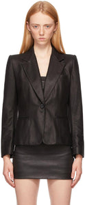 Ann Demeulemeester Black Leather Oversized Angelina Jacket - Ann Demeulemeester Cuir Noir Overdized Angelina Veste - Ann Demeulemeester 블랙 가죽 대형 안젤리나 재킷