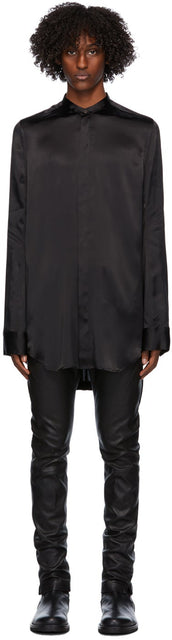 Ann Demeulemeester Black Long Shirt - Ann Demeuulemeester Black Long Shirt - 앤 뎀 데스테르 블랙 롱 셔츠