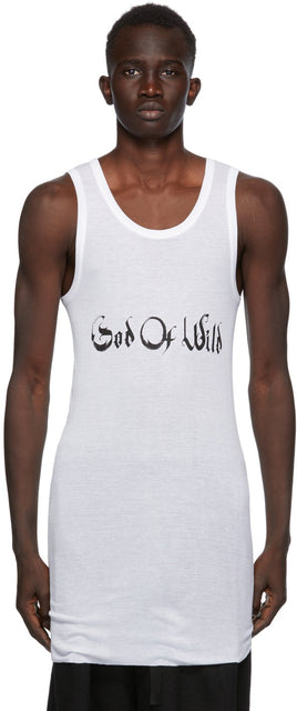 Ann Demeulemeester SSENSE Exclusive White God of Wild Chic Tank Top - Ann Demeulemeester Ssense Ssense God Blanc exclusif de Wild Chic Débardeur - Ann Demeulemeester Ssense 독점적 인 야생 탱크 탑의 독점적 인 하얀 신