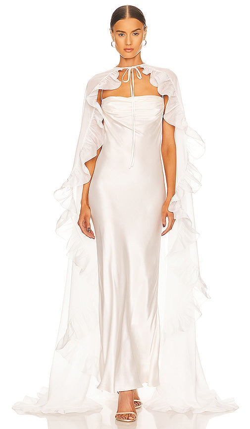 Anna October Bernadette Cape in White Anna Octobre Bernadette Cape en blanc 安娜十月伯纳黛特斗篷白色