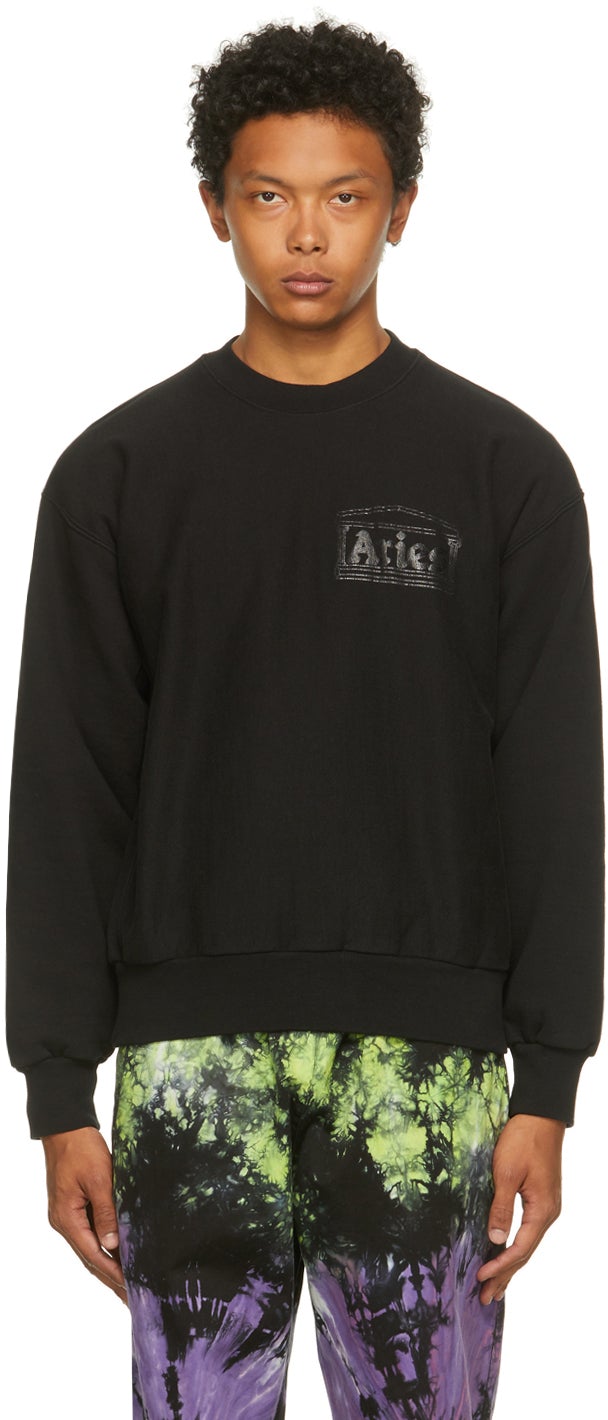 Aries Black Fleece Temple Sweatshirt - Sweat-shirt Temple Black Fleece Bélier - 양자리 블랙 플리스 사원 스웨터