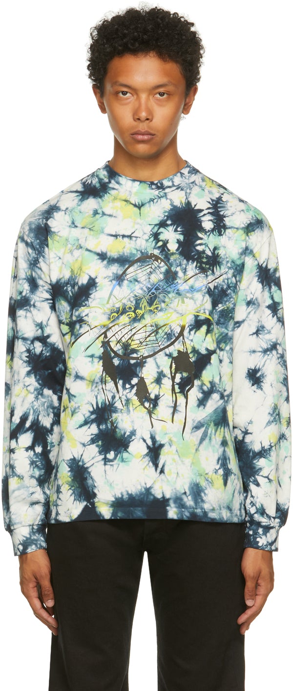 Aries Multicolor Tie-Dye Dreams Long Sleeve T-Shirt - T-shirt à manches longues à manches longues multicolores - 양자리 여러 가지 빛깔의 넥타이 염료 꿈 긴 소매 티셔츠