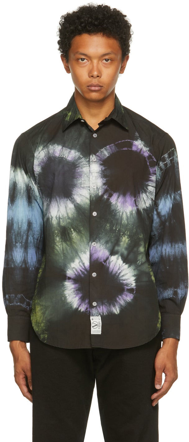 Aries Multicolor Tie-Dye Headlights Shirt - Chemise de phare de colorant de colonie multicolore Bélier - 양자리 멀티 컬러 넥타이 염료 헤드 라이트 셔츠