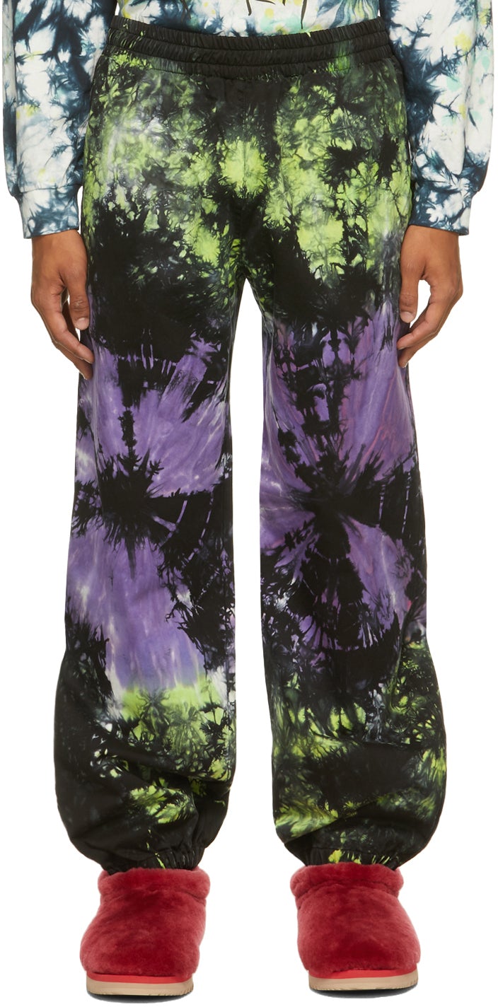 Aries Multicolor Tie-Dye Track Pants - Pantalon de piste multicolore multicolore - 양자리 다색 넥타이 염료 트랙 바지