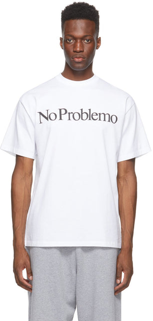 Aries White 'No Problemo' T-Shirt - T-shirt White 'Pas de problemo' Bélier - 양자리 화이트 '아니오 문제 없음'티셔츠