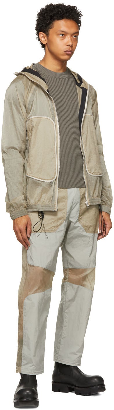 Arnar MÃ¡r JÃ³nsson Taupe Paneled Contrast Track Pants