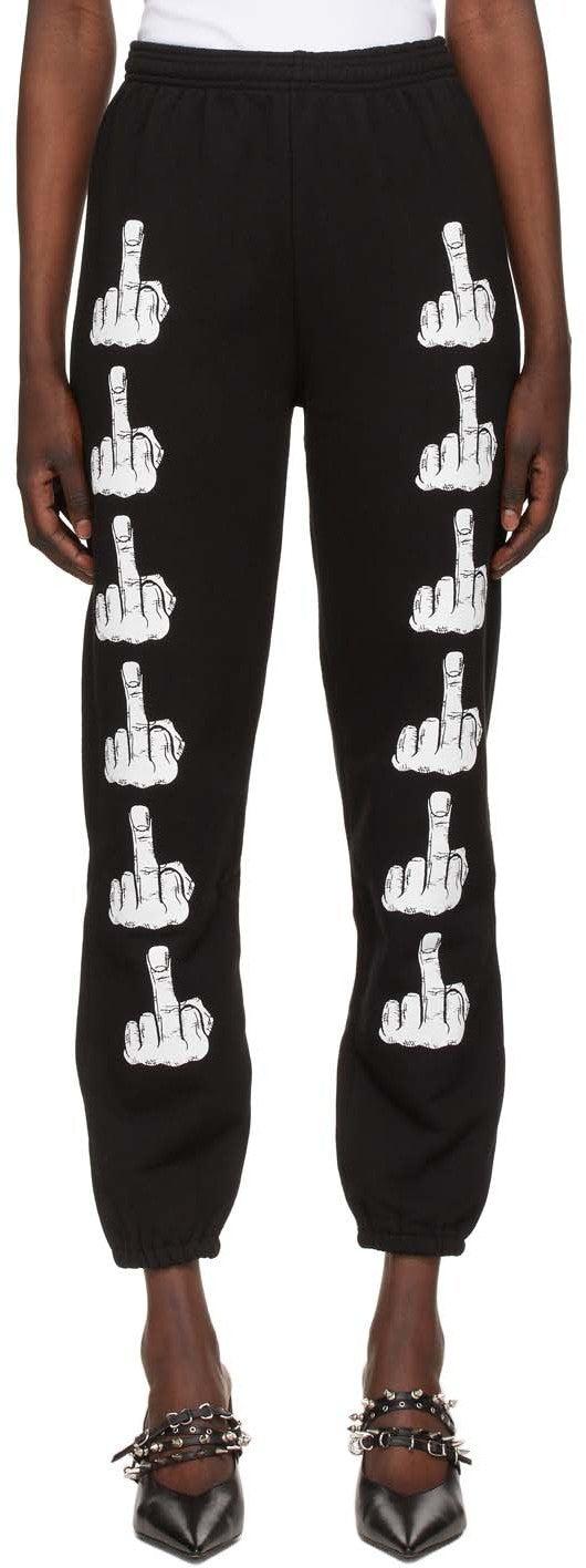 Ashley Williams Black Middle Finger Lounge Pants – BlackSkinny