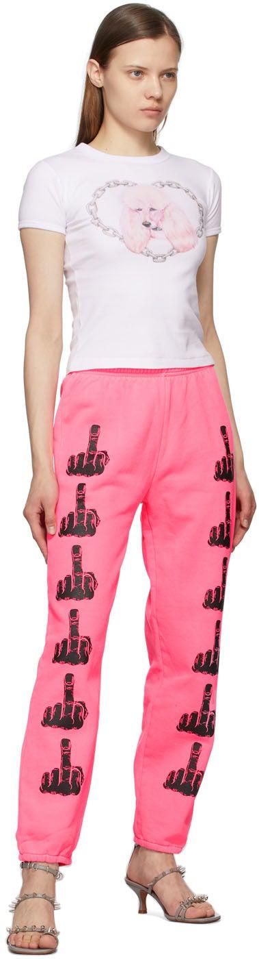 Ashley Williams Pink Middle Finger Lounge Pants