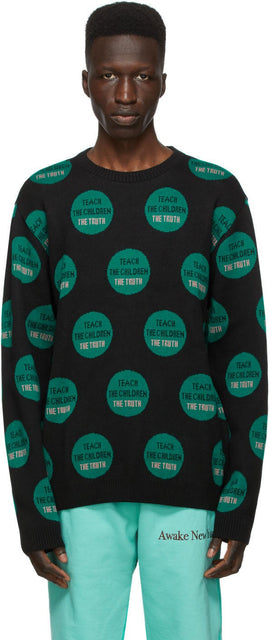 Awake NY Black 'Truth' Sweater - Éveil ny black 'vérité' pull - 깨어있는 뉴욕 흑인 '진실'스웨터